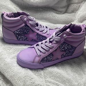 Purple Vintage Havana Glitter High Tops